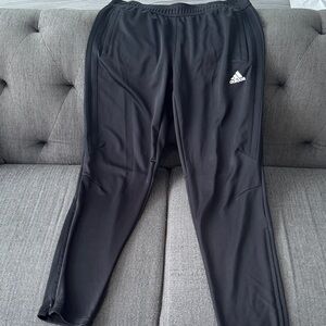 adidas Black Training Pants with White Logo